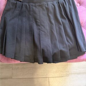 PINK Victoria's Secret Gray Mini Skater Skirt Pleated